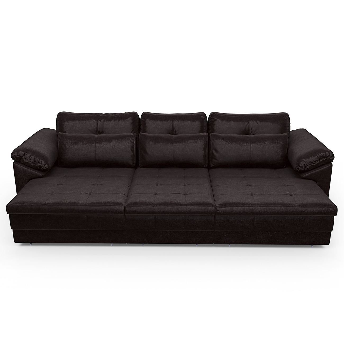 Sofá Retrátil 3 Lugares Para Sala 257cm Dijon Couro Bordô S07 - Mpozenato
