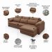 Sofá Retrátil 3 Lugares Para Sala 257cm Dijon Couro Mel S07 - Mpozenato
