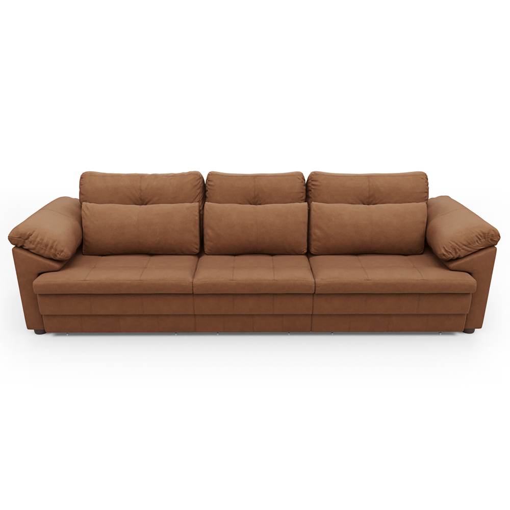 Sofá Retrátil 3 Lugares Para Sala 297cm Dijon Couro Mel S07 - Mpozenato