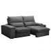 Sofá Retrátil 3 Lugares com Porta Copo 210cm Andes F05 Veludo Grafite - Mpozenato