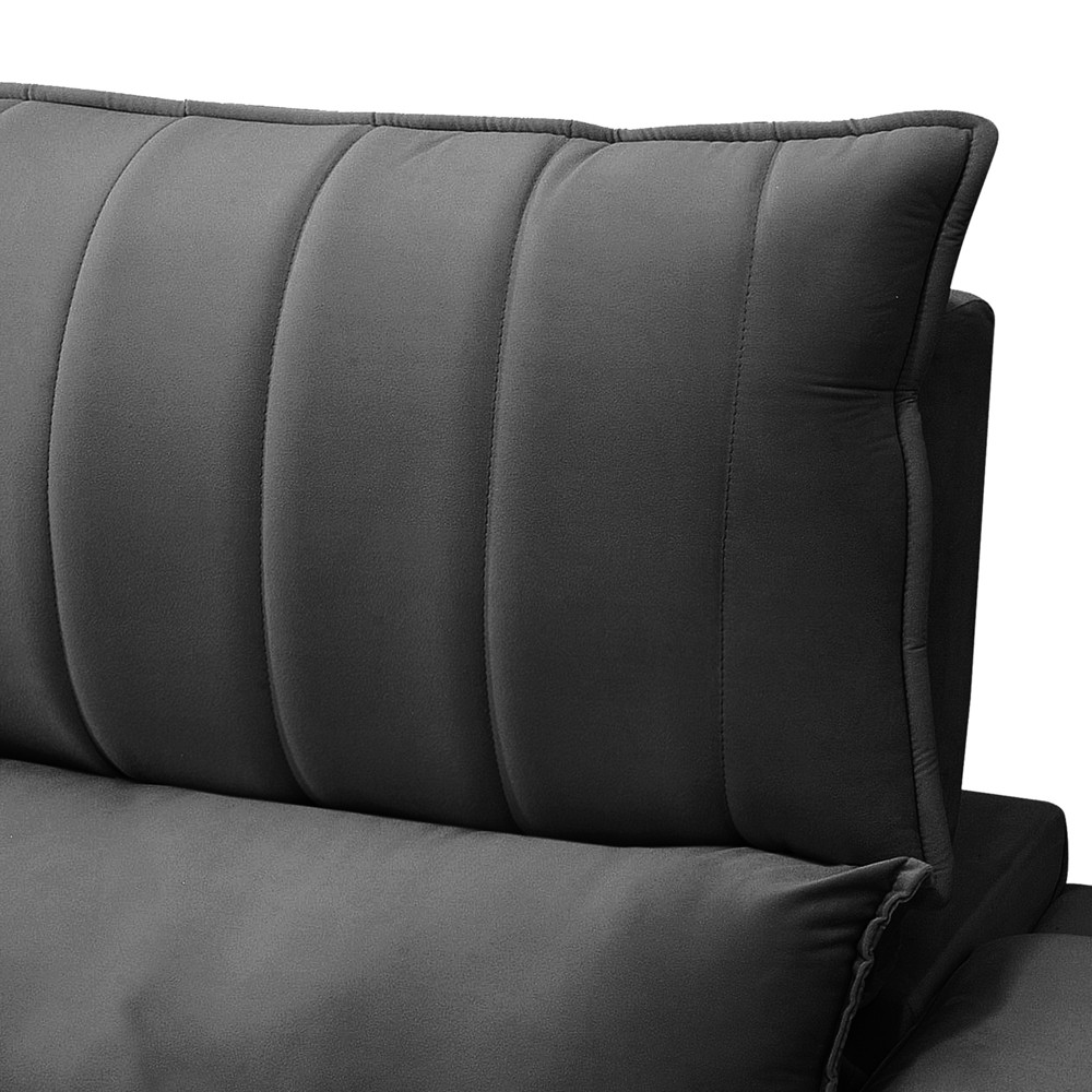 Sofá Retrátil 3 Lugares com Porta Copo 210cm Andes F05 Veludo Grafite - Mpozenato