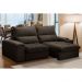 Sofá Retrátil 3 Lugares com Porta Copo 210cm Andes F05 Veludo Marrom Escuro - Mpozenato