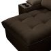 Sofá Retrátil 3 Lugares com Porta Copo 210cm Andes F05 Veludo Marrom Escuro - Mpozenato