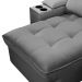 Sofá Retrátil 3 Lugares com Porta Copo 230cm Andes F05 Veludo Cinza - Mpozenato