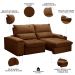 Sofá Retrátil 3 Lugares com Porta Copo 230cm Andes F05 Veludo Terracota - Mpozenato