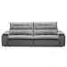 Sofá Retrátil 3 Lugares com Porta Copo 230cm Malta F05 Veludo Cinza - Mpozenato