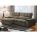 Sofá Retrátil 3 Lugares com Porta Copo 230cm Malta F05 Veludo Marrom - Mpozenato