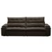 Sofá Retrátil 3 Lugares com Porta Copo 230cm Malta F05 Veludo Marrom Escuro - Mpozenato