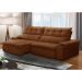 Sofá Retrátil 3 Lugares com Porta Copo 230cm Malta F05 Veludo Terracota - Mpozenato