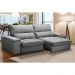 Sofá Retrátil 3 Lugares com Porta Copo 250cm Andes F05 Veludo Cinza - Mpozenato