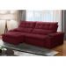 Sofá Retrátil 3 Lugares com Porta Copo 250cm Malta F05 Veludo Bordô - Mpozenato