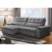 Sofá Retrátil 3 Lugares com Porta Copo 250cm Malta F05 Veludo Cinza - Mpozenato