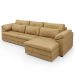 Sofá Retrátil 4 Lugares Para Sala 332cm Dijon Couro Bege S07 - Mpozenato
