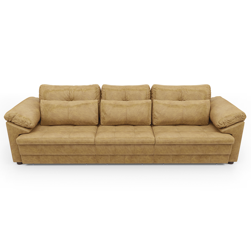 Sofá Retrátil 4 Lugares Para Sala 332cm Dijon Couro Bege S07 - Mpozenato