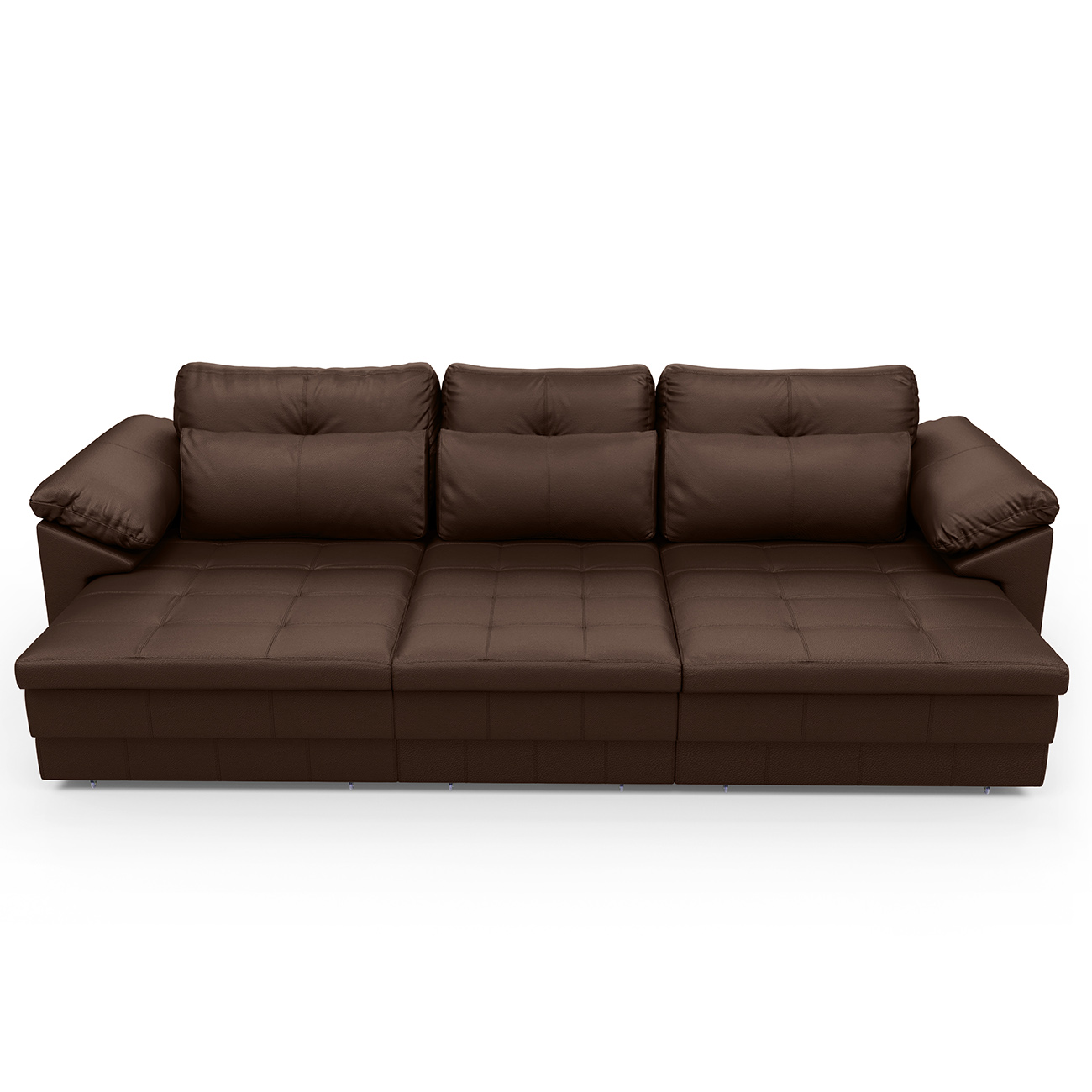 Sofá Retrátil 4 Lugares Para Sala 332cm Dijon Couro Caramelo S07 - Mpozenato