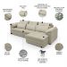 Sofá Retrátil 4 Lugares Para Sala 332cm Dijon Couro Creme S07 - Mpozenato