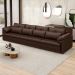 Sofá Retrátil 4 Lugares Para Sala 339cm Dijon Couro Caramelo S07 - Mpozenato