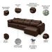 Sofá Retrátil 4 Lugares Para Sala 339cm Dijon Couro Caramelo S07 - Mpozenato