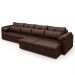 Sofá Retrátil 4 Lugares Para Sala 339cm Dijon Couro Caramelo S07 - Mpozenato