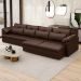 Sofá Retrátil 4 Lugares Para Sala 339cm Dijon Couro Caramelo S07 - Mpozenato