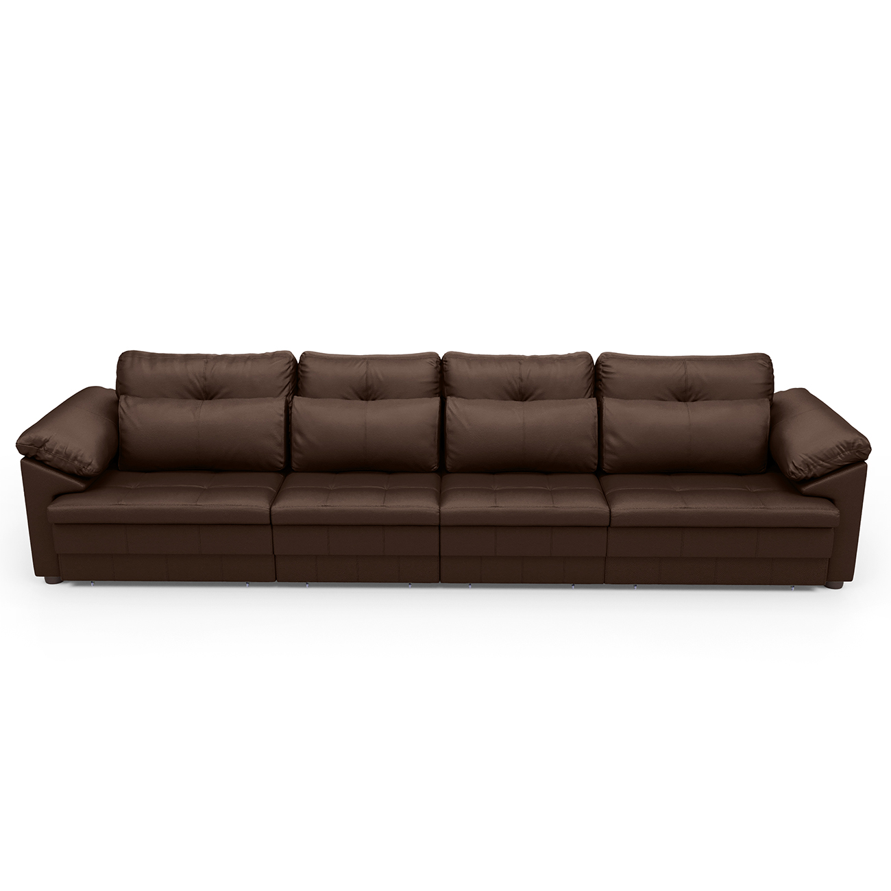 Sofá Retrátil 4 Lugares Para Sala 339cm Dijon Couro Caramelo S07 - Mpozenato