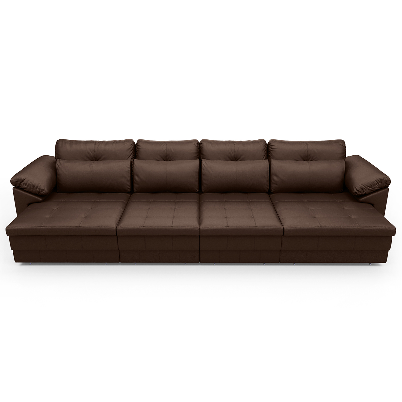 Sofá Retrátil 4 Lugares Para Sala 339cm Dijon Couro Caramelo S07 - Mpozenato