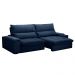Sofá Retrátil 4 Lugares com Porta Copo 280cm Andes F05 Veludo Azul - Mpozenato