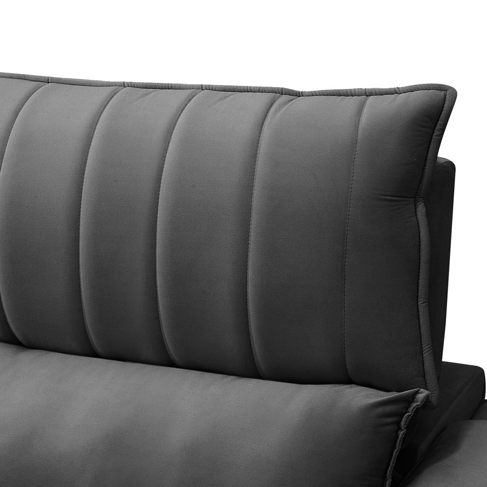 Sofá Retrátil 4 Lugares com Porta Copo 280cm Andes F05 Veludo Grafite - Mpozenato