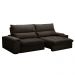 Sofá Retrátil 4 Lugares com Porta Copo 280cm Andes F05 Veludo Marrom Escuro - Mpozenato