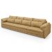 Sofá Retrátil 5 Lugares Para Sala 414cm Dijon Couro Bege S07 - Mpozenato
