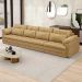 Sofá Retrátil 5 Lugares Para Sala 414cm Dijon Couro Bege S07 - Mpozenato