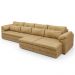 Sofá Retrátil 5 Lugares Para Sala 414cm Dijon Couro Bege S07 - Mpozenato