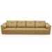 Sofá Retrátil 5 Lugares Para Sala 414cm Dijon Couro Bege S07 - Mpozenato