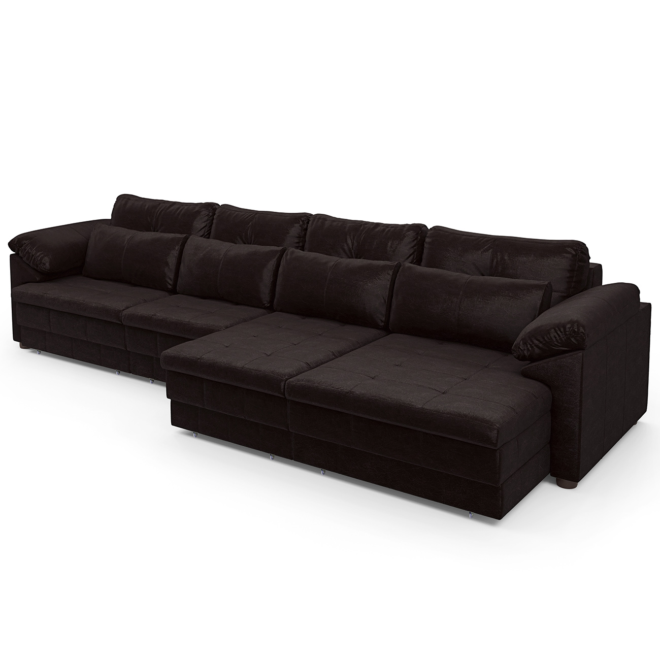 Sofá Retrátil 5 Lugares Para Sala 414cm Dijon Couro Bordô S07 - Mpozenato