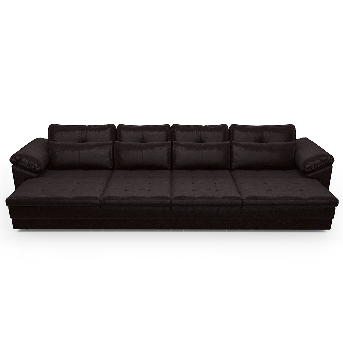 Sofá Retrátil 5 Lugares Para Sala 414cm Dijon Couro Bordô S07 - Mpozenato