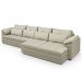 Sofá Retrátil 5 Lugares Para Sala 414cm Dijon Couro Creme S07 - Mpozenato