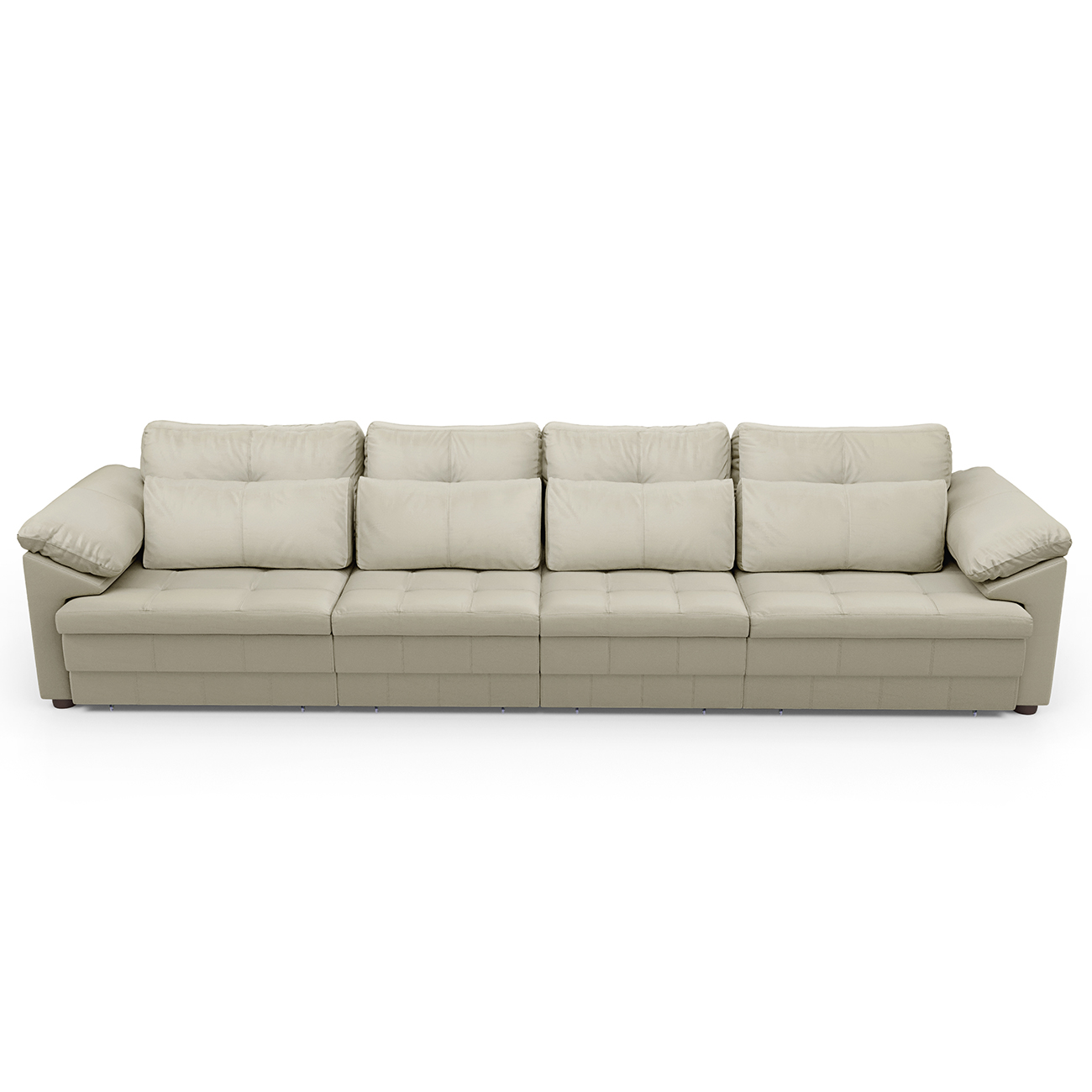 Sofá Retrátil 5 Lugares Para Sala 414cm Dijon Couro Creme S07 - Mpozenato