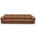 Sofá Retrátil 5 Lugares Para Sala 414cm Dijon Couro Mel S07 - Mpozenato