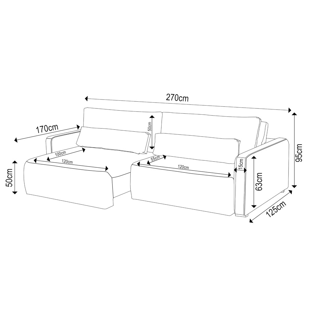 Sofá Retrátil Reclinável 270cm Sinna F05 Linho Cinza - Mpozenato