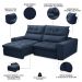 Sofá Retrátil Reclinável 3 Lugares 210cm Damy F05 Veludo Azul - Mpozenato