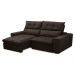 Sofá Retrátil Reclinável 3 Lugares 210cm Damy F05 Veludo Marrom Escuro - Mpozenato