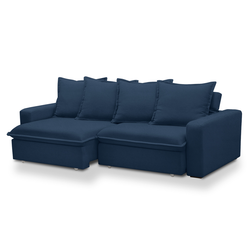 Sofá Retrátil Reclinável 3 Lugares 235cm Roma F05 Veludo Azul - Mpozenato