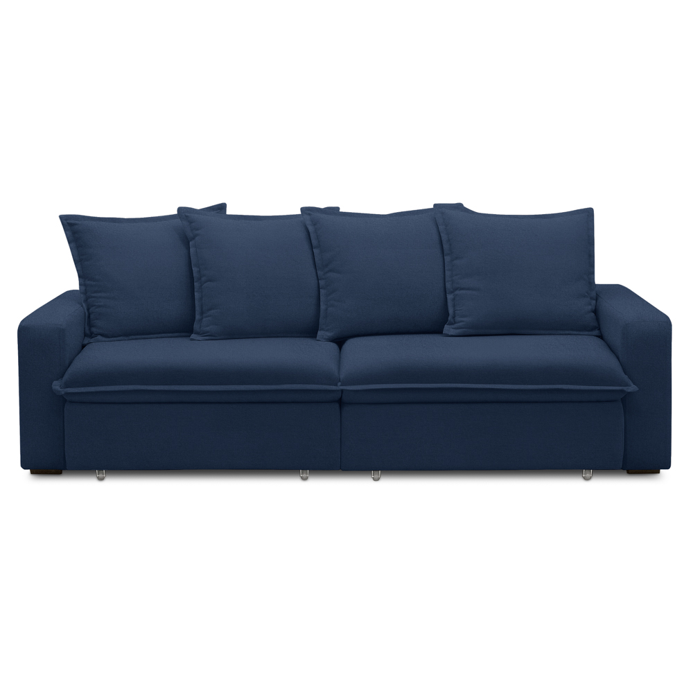 Sofá Retrátil Reclinável 3 Lugares 235cm Roma F05 Veludo Azul - Mpozenato