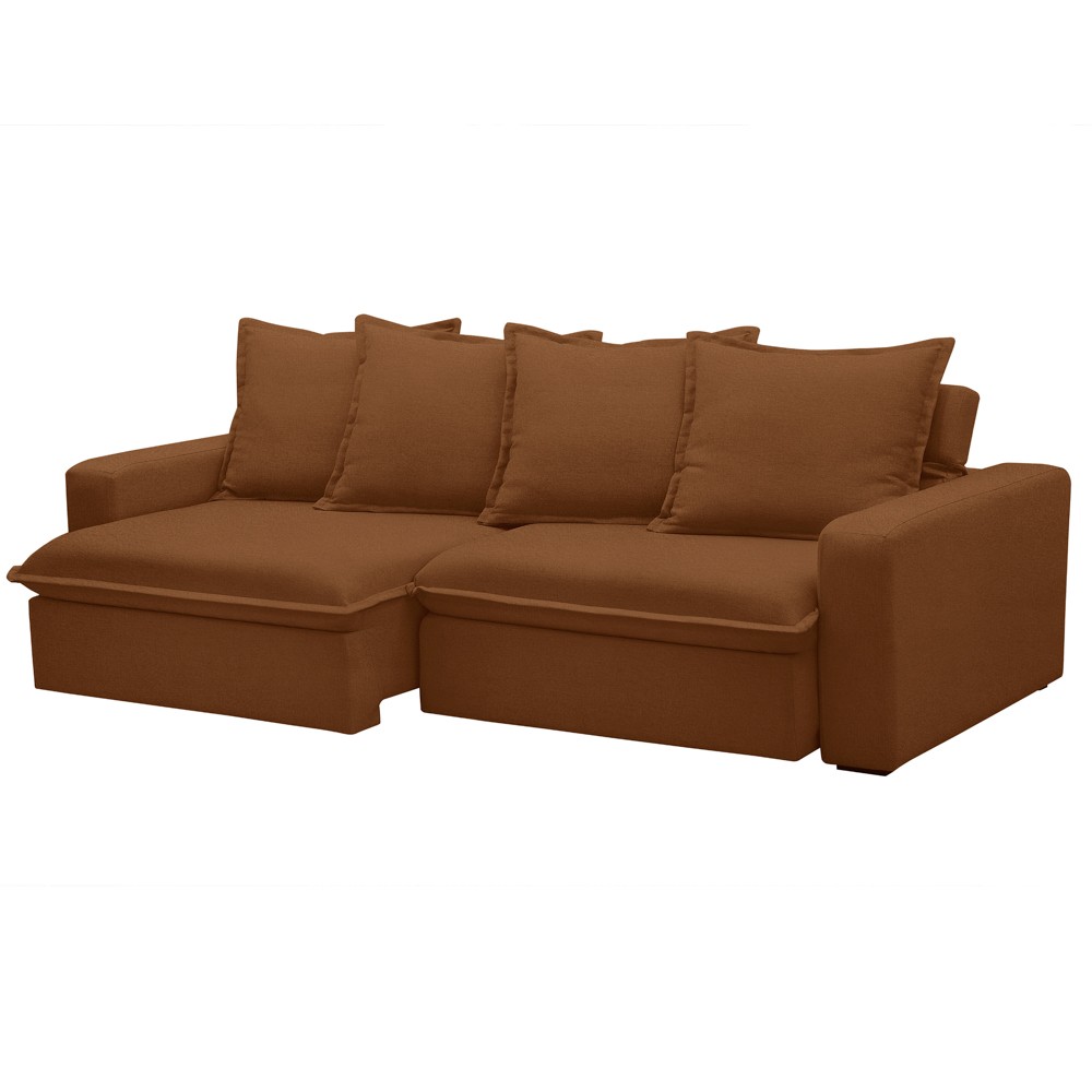 Sofá Retrátil Reclinável 3 Lugares 235cm Roma F05 Veludo Terracota - Mpozenato