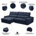 Sofá Retrátil Reclinável 3 Lugares 250cm Damy F05 Veludo Azul - Mpozenato