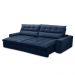 Sofá Retrátil Reclinável 4 Lugares 290cm Damy F05 Veludo Azul - Mpozenato