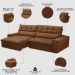 Sofá Retrátil Reclinável 4 Lugares 290cm Damy F05 Veludo Terracota - Mpozenato