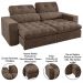 Sofá Retrátil e Reclinável 200cm Viena A12 Suede Cappucino - Mpozenato