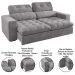 Sofá Retrátil e Reclinável 3 Lugares 200cm Viena A12 Suede Cinza - Mpozenato