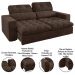 Sofá Retrátil e Reclinável 3 Lugares 200cm Viena A12 Suede Marrom - Mpozenato